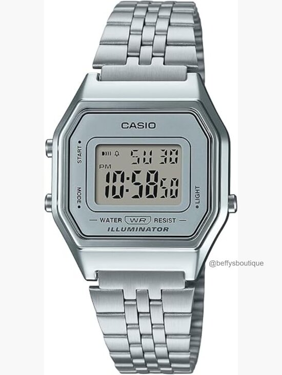 Women\'s Digital Watch with Stainless Steel Strap